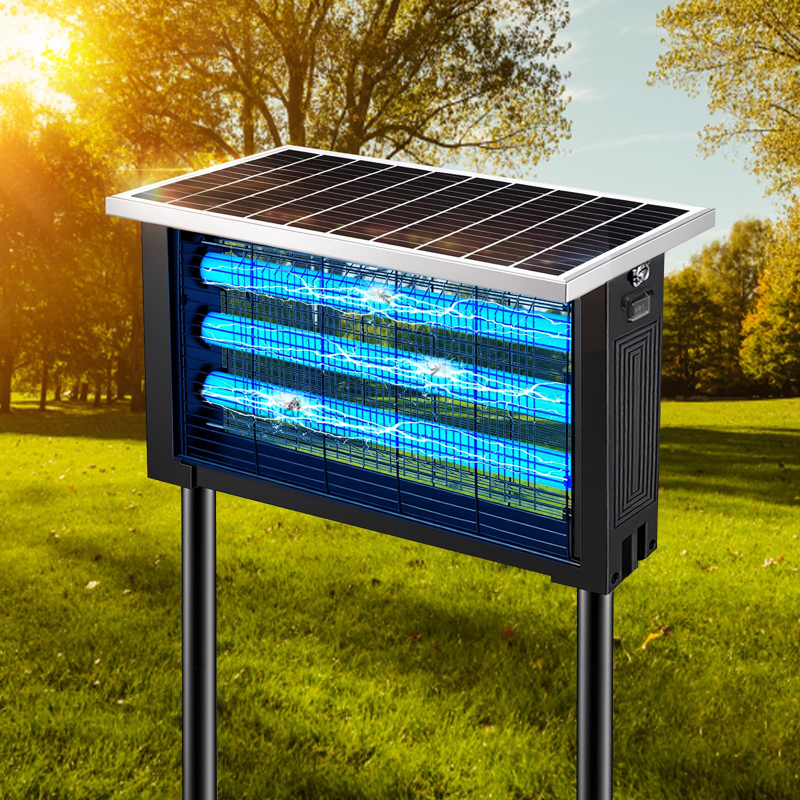Photo 1 of Solar Bug Zapper Mosquito Repellent Outdoor Patio 3500V for 3000 Sq.Ft