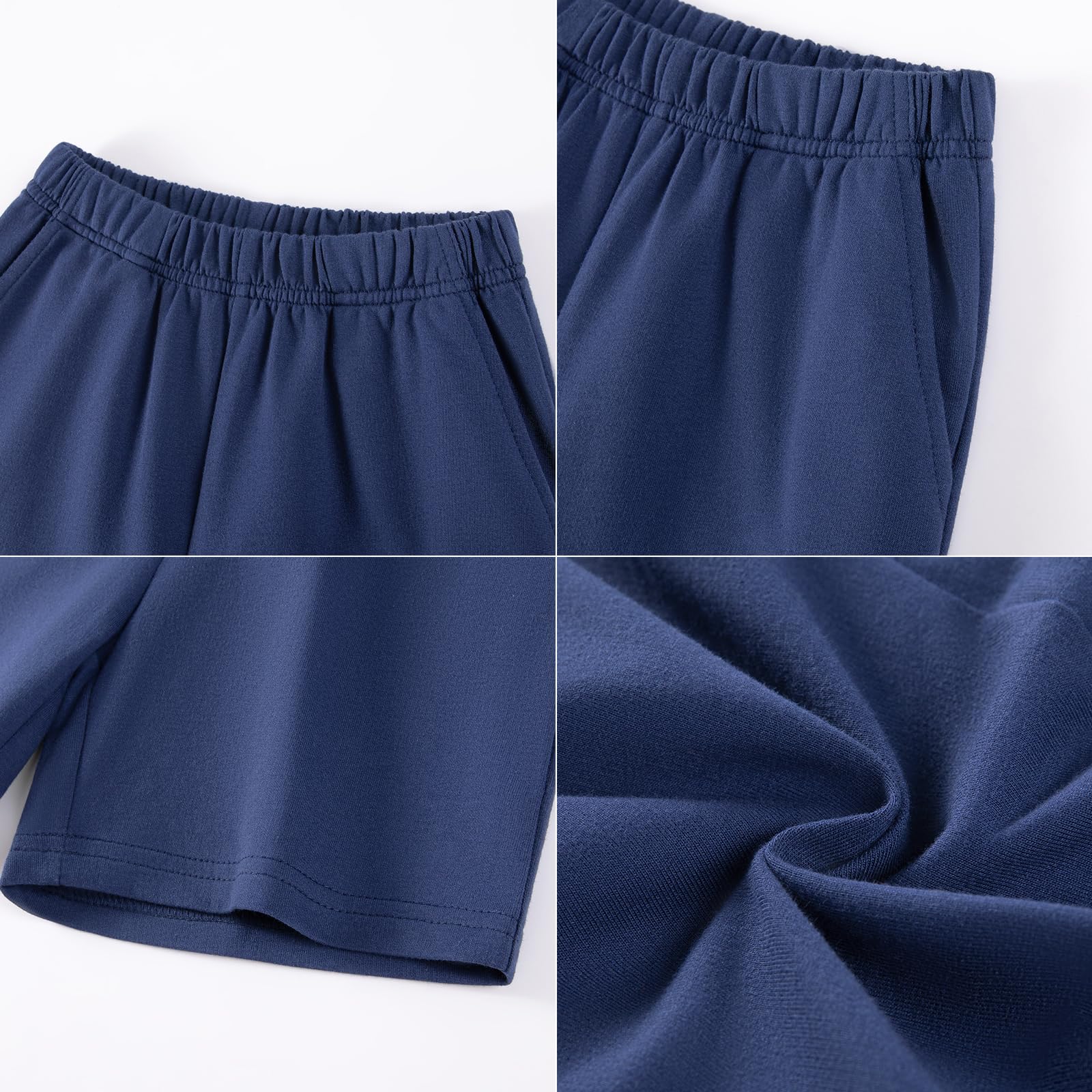 Pantalones Cortos Niño Ropa niño Set de Pantalones Cortos de Algodón, Cintura Elástica, 2 Bolsillos, Pack de 3