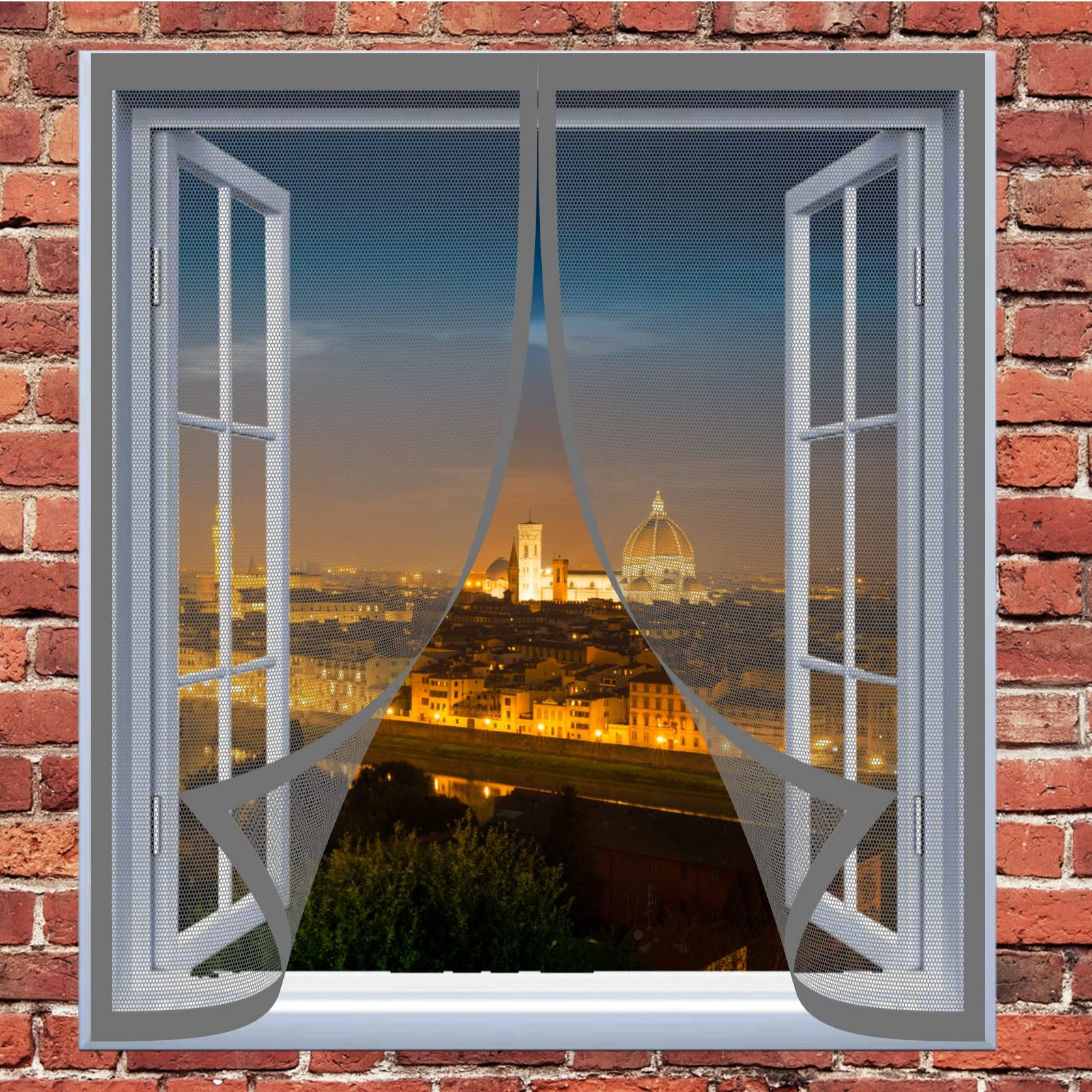 Zanzariera Adesiva Per Finestre 4 Pezzi 130x150cm - Nero, Facile Applicazione - Foto 13