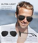 LUENX Trendy Aviator Polarized Sunglasses for Men Women, Metal Frame Sun Glasses UV 400 Protection Driving Fashion