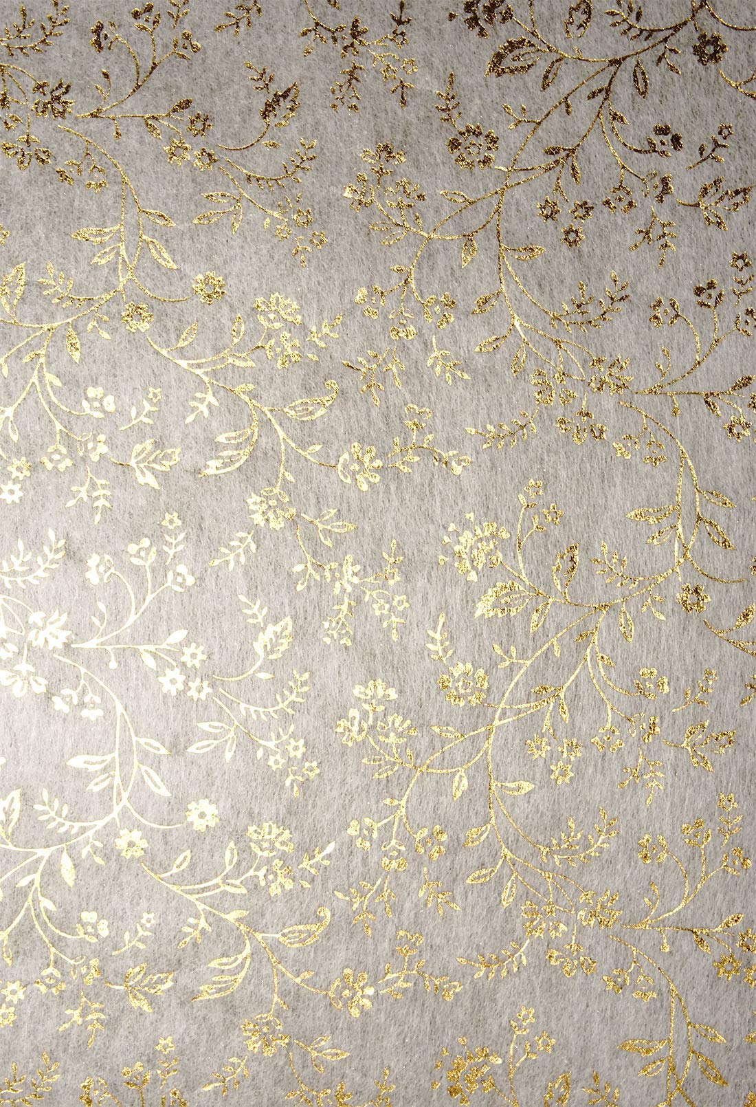 Netuno 5 Sheets of ecru, decorative fleece with floral motif in silver