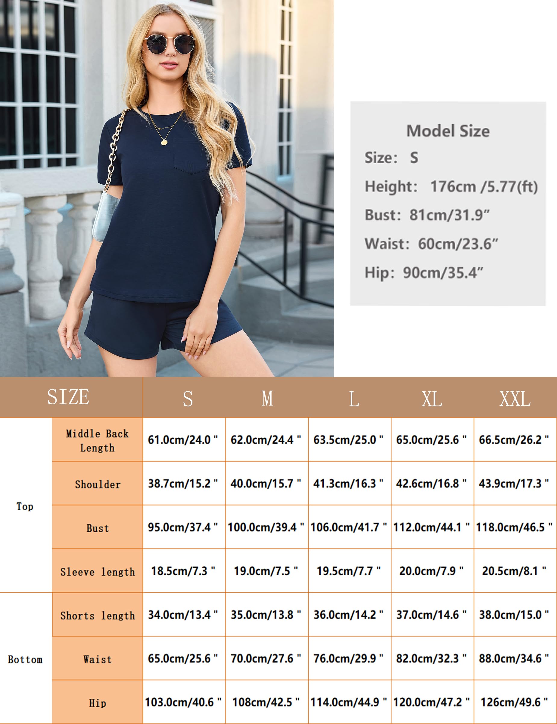 Totatuit Conjunto Chandal Mujer Verano Chándal Completo 2 Piezas Ropa Deportiva Camiseta Manga Corta y Pantalón Corto Deportivo para Casual Fitness Running Jogging