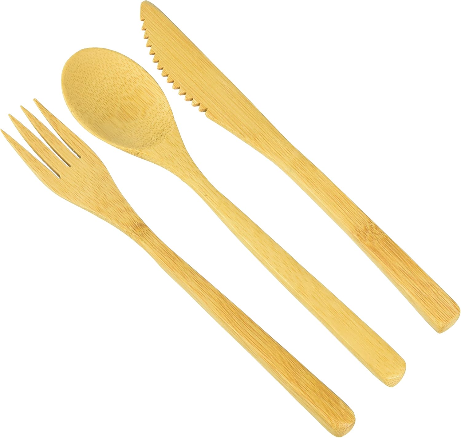 Bamboo 3-Piece Flatware Place Setting [Set of 4]