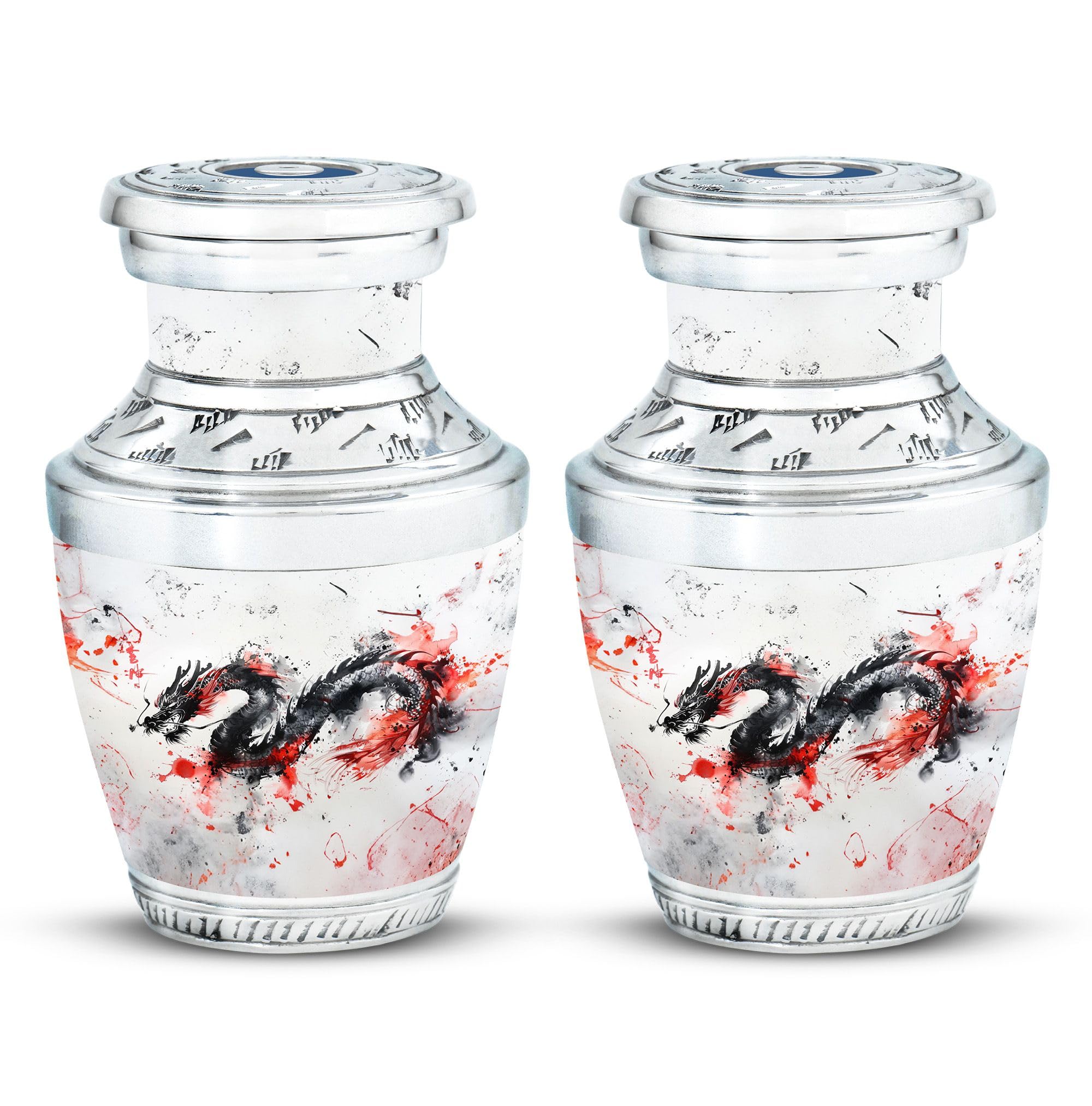 YATHABHISA Dragon Urn, Keepsake Mini Cremation Urns for Adults - Pack of 2 - Small Urn for Human Ashes for Adult Male & Female - Memorial for Human Remains - Funeral Decorative Urns — image 1