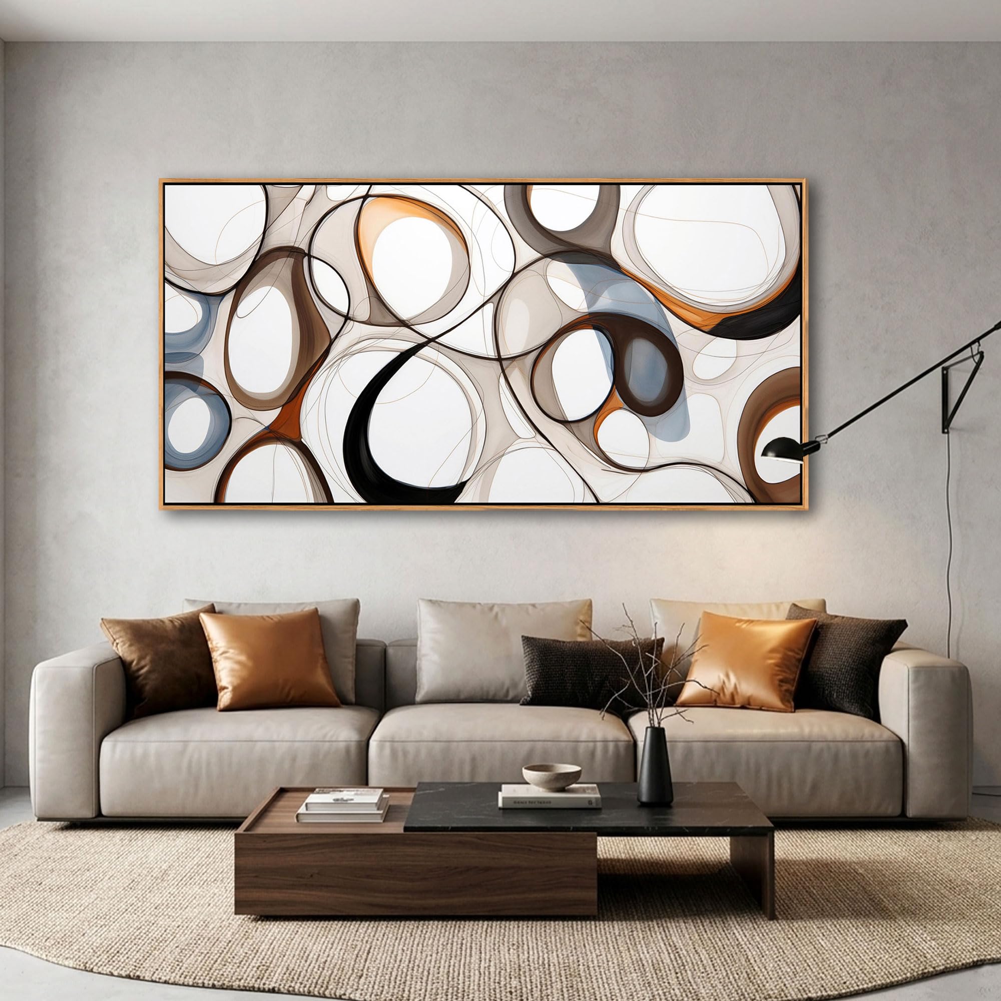 Abstract Canvas Wall Art - Framed Wall Art for Living Room Modern Minimalist artwork, Wood Decor, Bedroom Decorations, Kitchen &amp; office Wall Art Prints 20×40