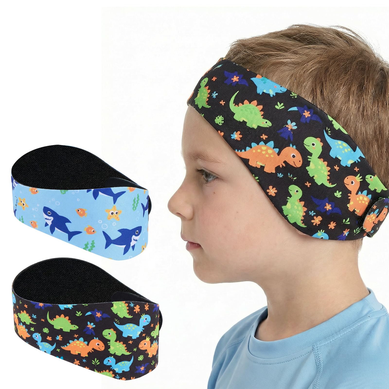 Gogokids Neoprene Swimming Headband for Kids & Youth, High Elasticity Waterproof Ear Protection Band, 2 Pack S