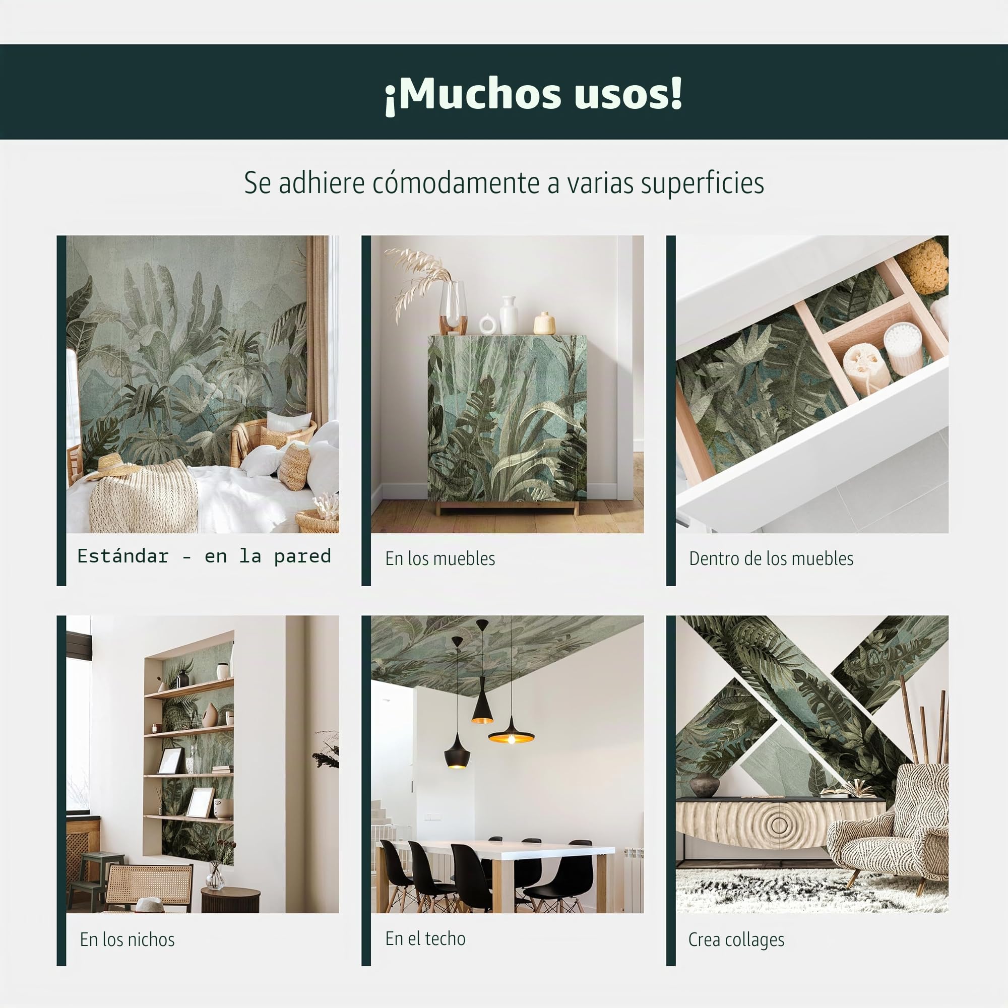 murando Fotomurales Autoadhesivo Bosque 3D 343x256 cm Papel Pintado | coración Pared Murales Pegatina corativos adhesivos 3d Fotográfico Paisaje Naturaleza Arboles Puesta de sol