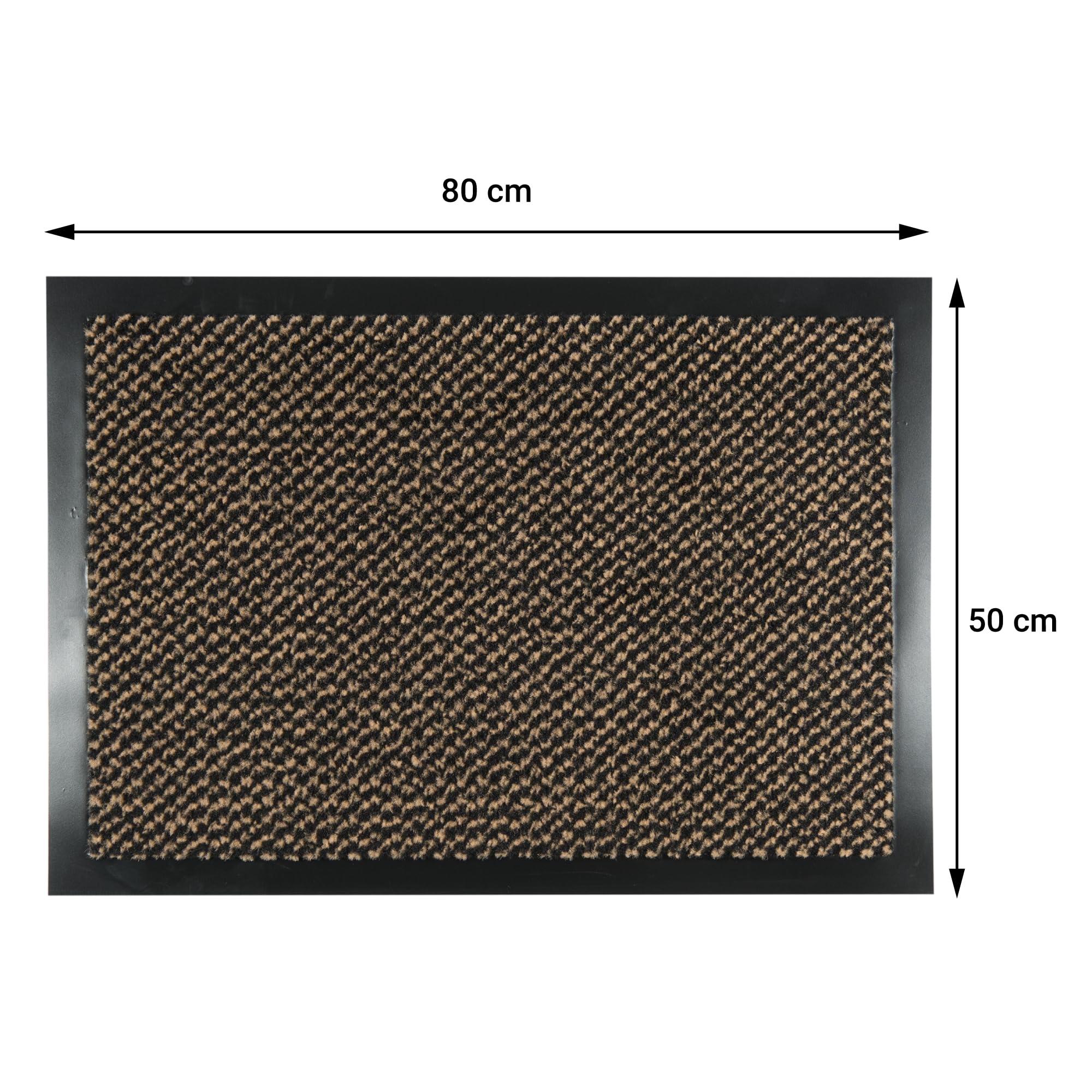 Comart - Zerbino Asciugapassi New - Tappeto per Ingresso Esterno e Interno - Fibra Sintetica - Antipioggia - Assorbente - Tappetino Fuori Porta Sottile - Antiscivolo - Lavabile - Beige - 50x80 cm