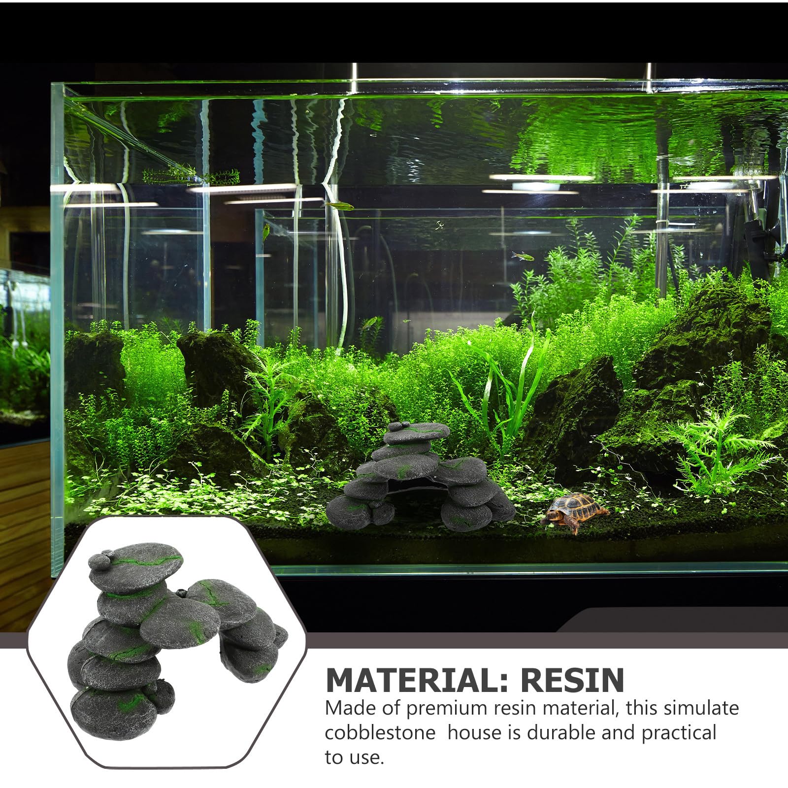 Alipis Cueva para Tortugas de Terrario Textura Dura, Plataforma para Reptiles, Refugio Escondite Oscuro, Decoración Resistente a Manchas para Hábitat de Reptiles