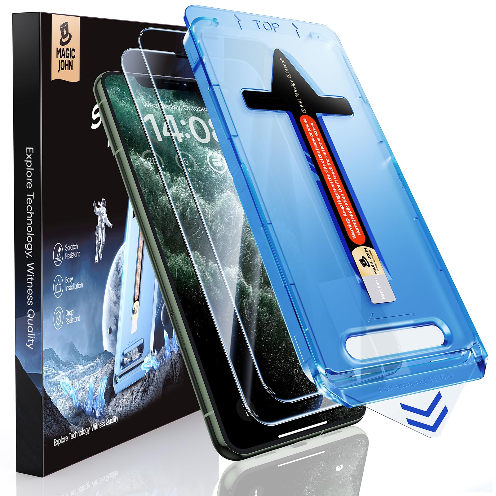 MAGIC JOHN 2 Pezzi, Pellicola Privacy per iPhone12/12pro (6,1 Pollici),Durezza 9H, Anti-Spy, Senza Bolle, Facile da Installare