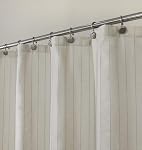 Central Park Navy Blue Shower Curtains Gathered Stripe Seersucker Puckered Ruffle Decorative Pattern for Modern Elegant Bathroom Spa Hotel with Buttonholes 70"x72", Not Waterproof