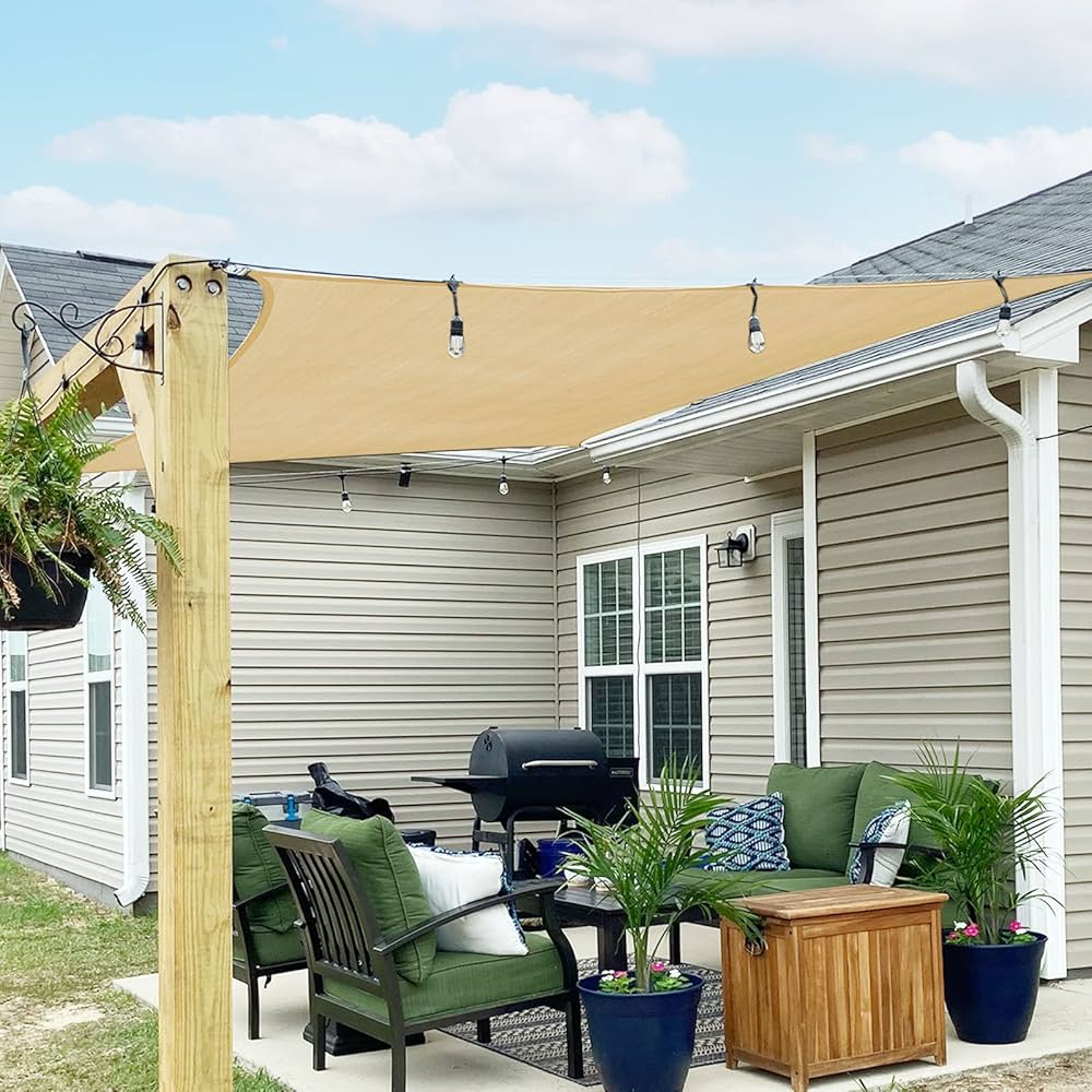 SUNNY GUARD Sun Shade Sail Rectangle 2.5x3m Waterproof UV Block For Garden Outdoor Patio Sand