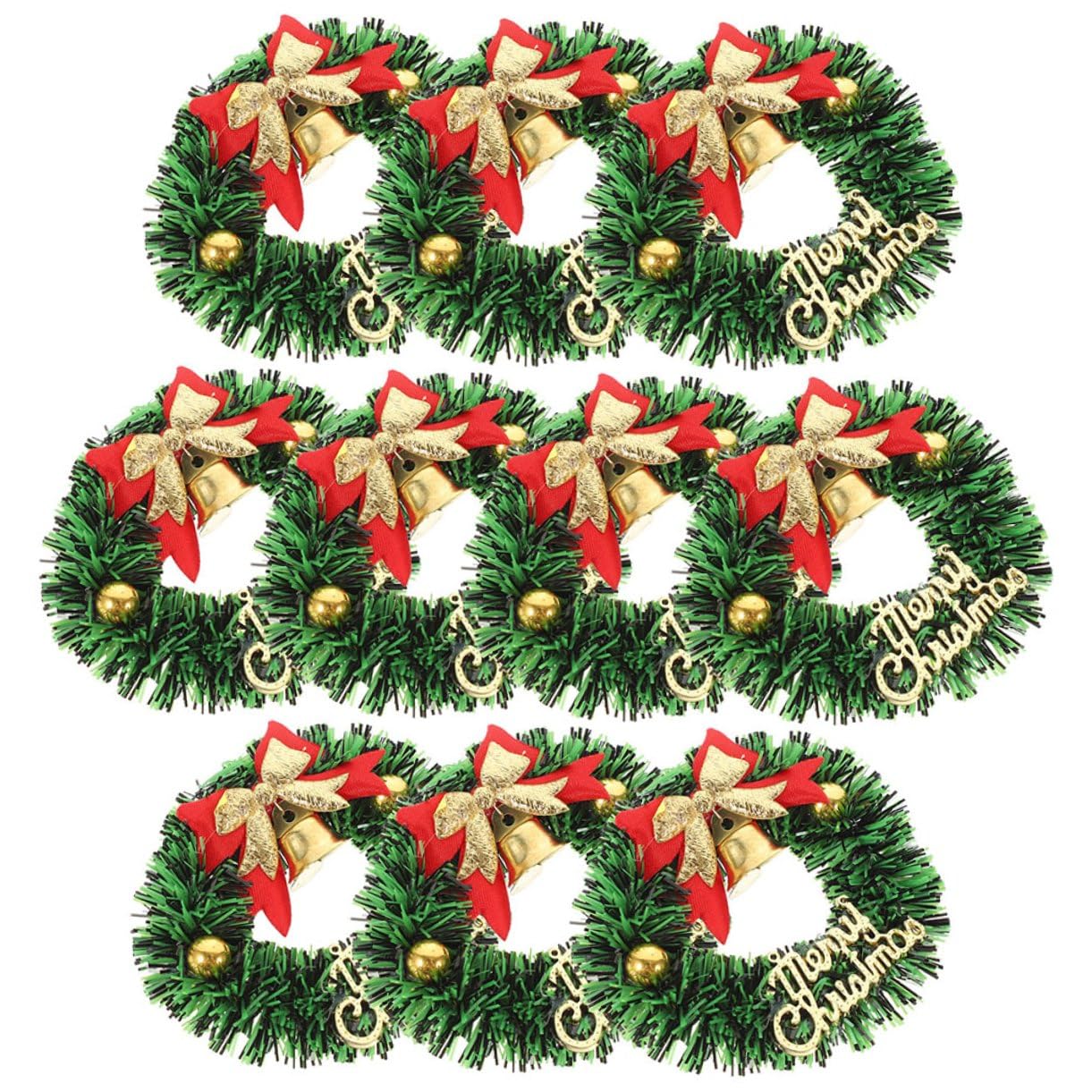 Mini Couronnes de Noël Artificielles : Lot de 20 Pièces pour Décorations Festives Courtoises