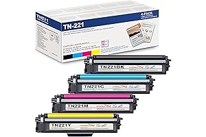 TN-221 Toner Cartridges 4 Pack for Brother Printers