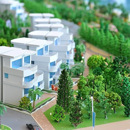 Miniatura 5 de Canlierr Juego de 51 alfombrillas de césped en racimo de flores, 32 grupos de vegetación, 15 mixtos en miniatura 4 césped artificial artificial,