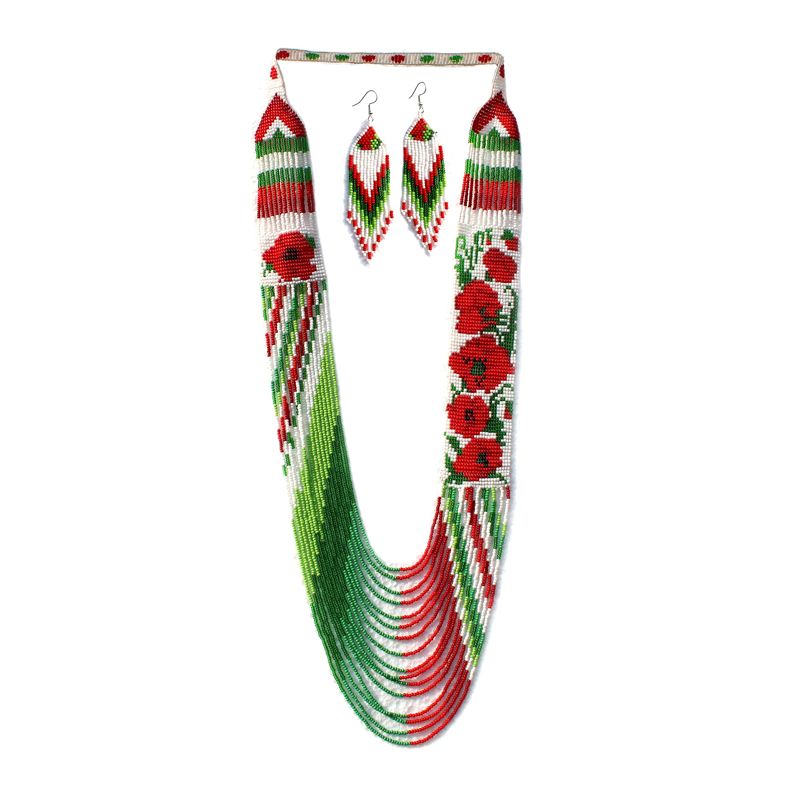 Beaded Boho Gypsy Non Precious Metal Alloy Crystal Tribal American style Ukrainian Loom beaded seed bead Multi strand Vintage Designer Native Indian Necklace for women S-01-SB-29 (B096SSNJ4P) Amazon Price History, Amazon Price Tracker