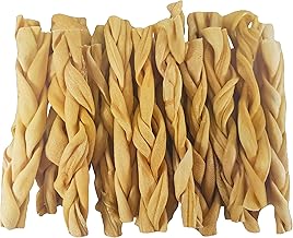 20 Thick Braided Lamb Skin Sticks for Dogs (400g). Natural Long-Lasting Dog Chew Treats - Hypoallergenic, Gluten and Grain Free