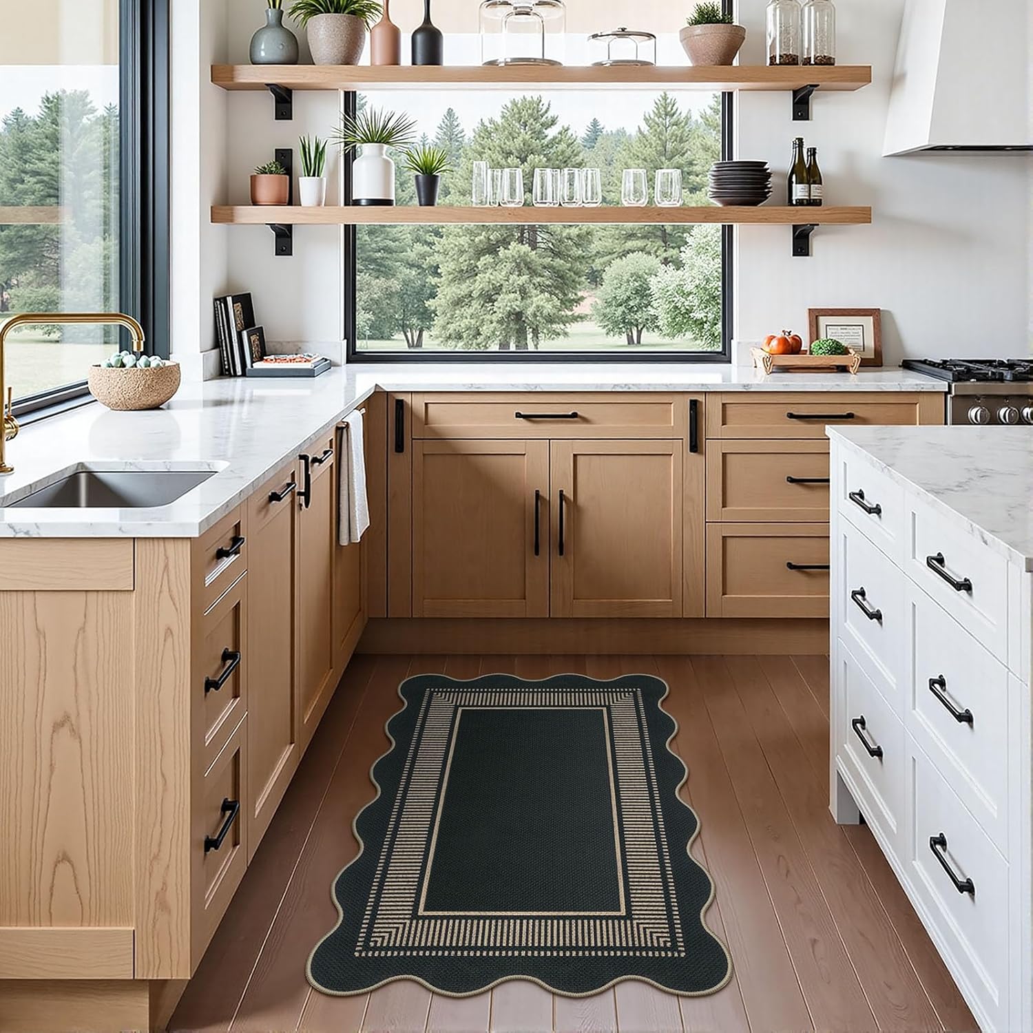 Easy Jute Outdoor Mats for Front Door, 2x3 Small Washable Kitchen Rugs, Farmhouse Black Throw Rug Non Slip Indoor Outdoor Carpet for Porch Entryway Foyer - Image 8