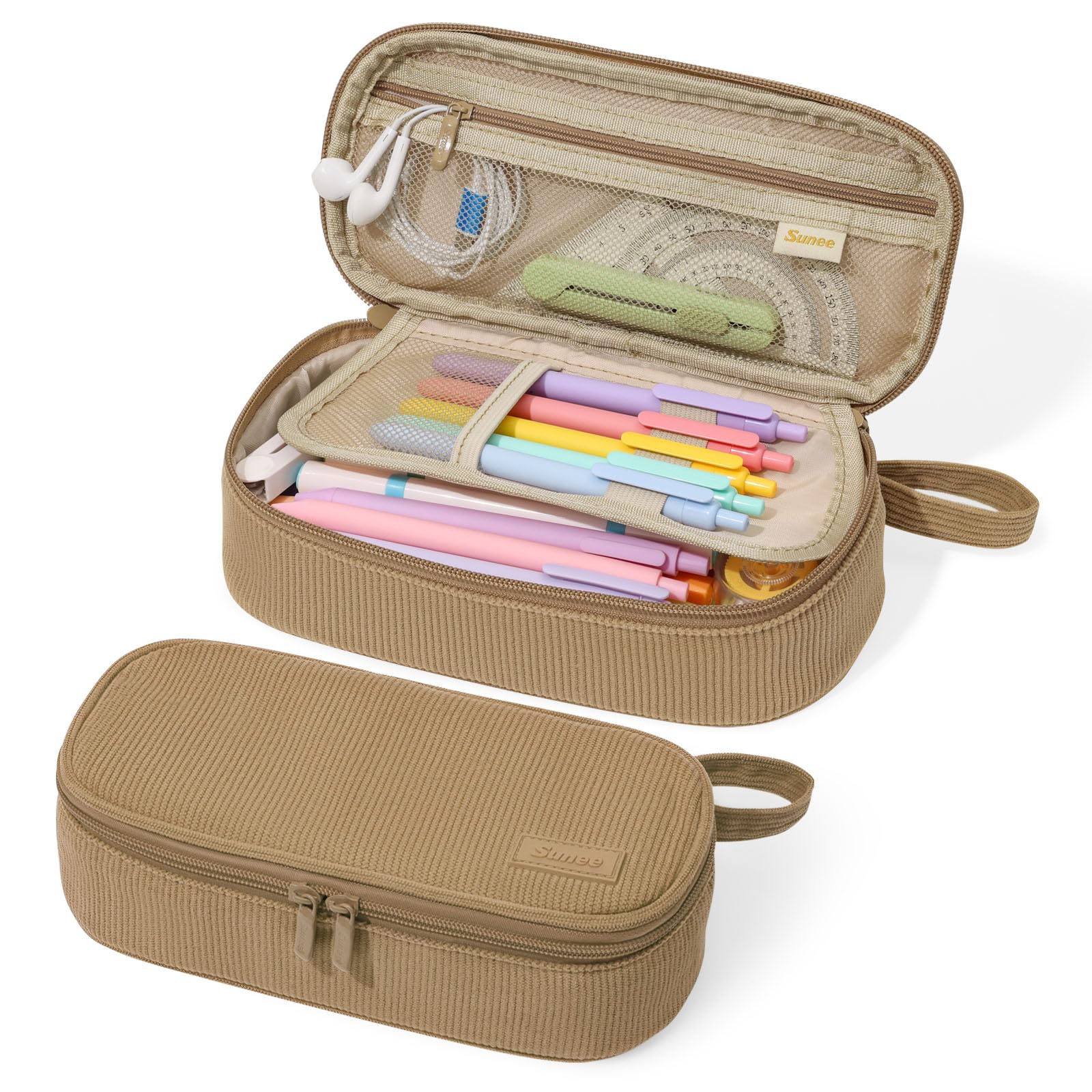 Photo 1 of SUNEE Corduroy Pencil Case Large Capacity Pen Organizer