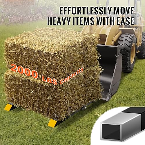 Miniatura 2 de BestEquip Horquillas para palés de 43 pulgadas, abrazadera de 2000 libras en horquillas de palet, horquilla de cubo de fijación rápida resistente