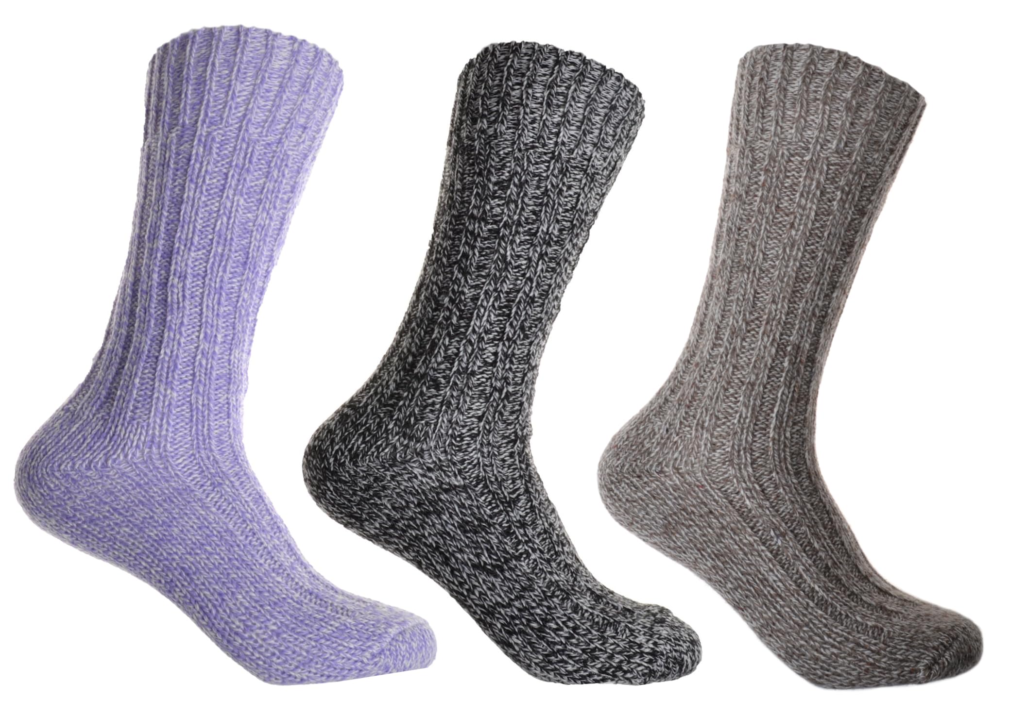 Wb Socks Women's Brown 3 Pairs Of Thick & Warm Wool Blend Socks