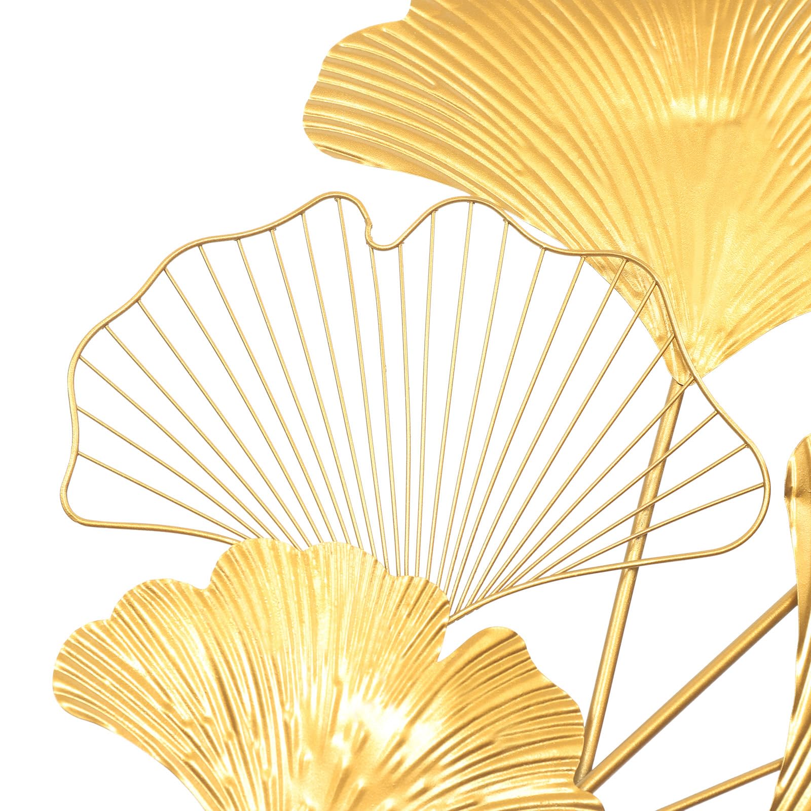 Decorazione da parete in metallo Gingko, 55 x 110 cm, sculture da parete, oggetto da parete metallizzato, stile shabby chic, decorazione 3D, decorazione in metallo, decorazione per il soggiorno