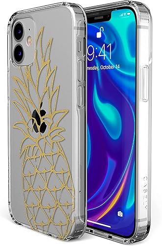 Miniatura 6 de Casely Funda para iPhone 11  Carcasa rígida transparente de piña dorada brillante