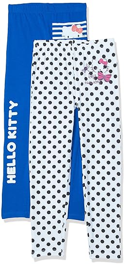 Girl's Regular fit Tracksuit (HK022_White AOP and Blue_2-3Yrs