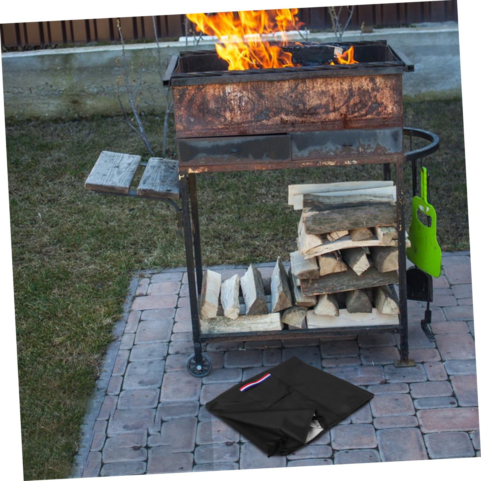 Toyvian Quadratische Feuerschalenabdeckung Für Gartenmöbel Schutz Vor Regen Sonne Robuste Konstruktion Sicherer Sitz Mit Kordelzug Für Außenkamine Und Terrassenmöbel