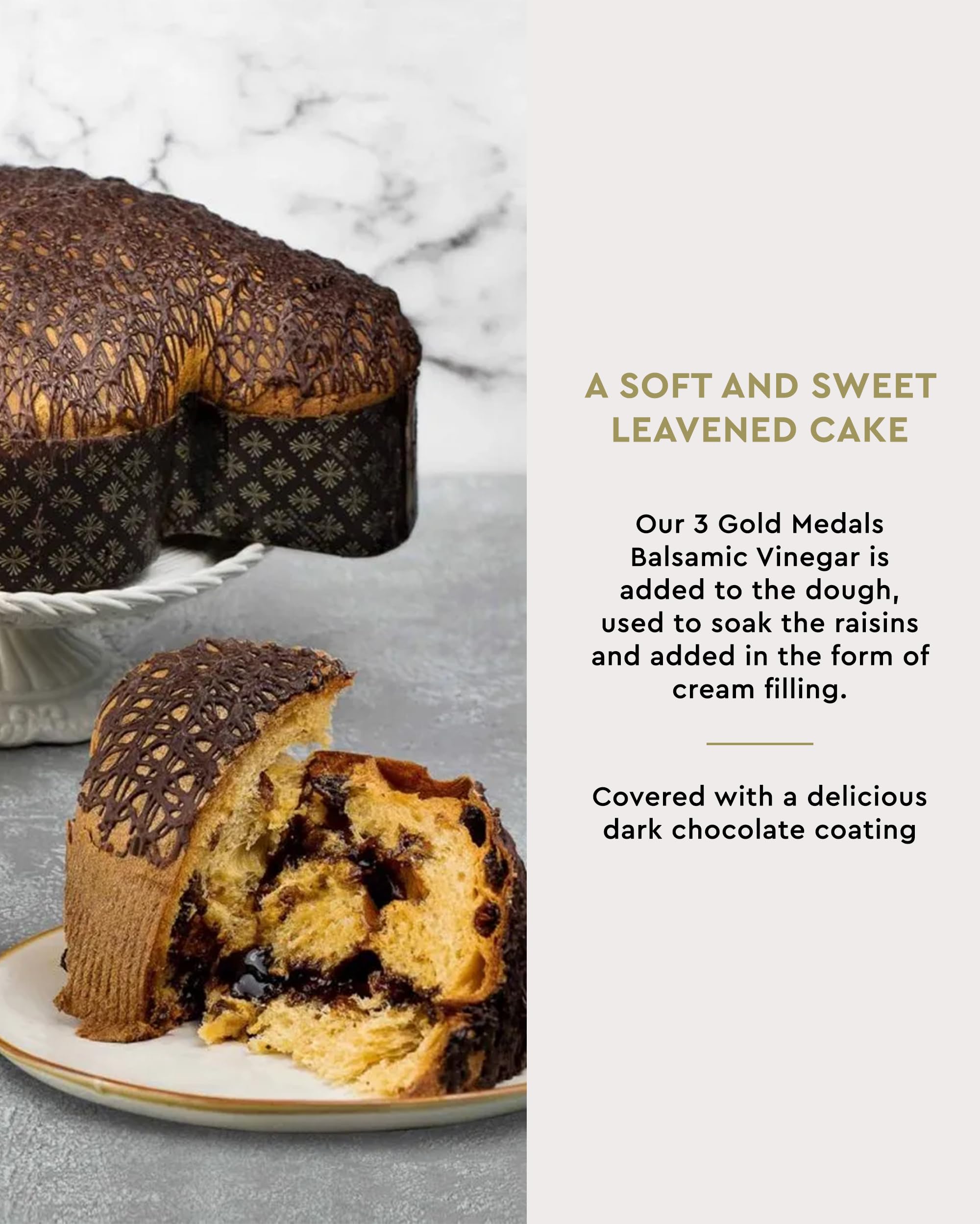 Giusti - Colomba con Aceto Balsamico di Modena IGP e Glassa al Cioccolato Fondente - 1kg