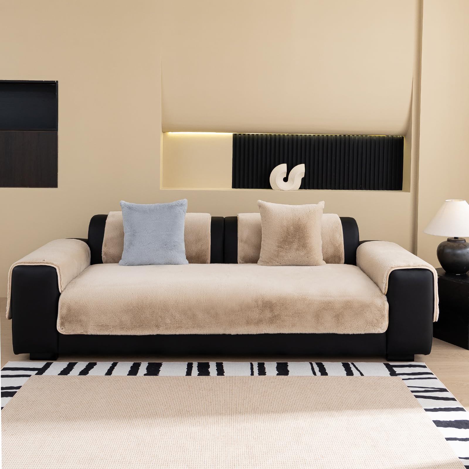 jianyana Funda Sofa - Terciopelo Suave Antideslizante Elegante Antideslizantes Duradera Universales Protectores de Muebles para Sofás de Banco de 2 3 4 y 3 Plazas Sofás Fundas Sofa Chaise Longue