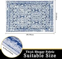 Vista 2 de Vaukki - Alfombra de pasillo, suave y peluda, alfombra antideslizante lavable, para lavandería, cocina, granja, baño, entrada y dormitorio