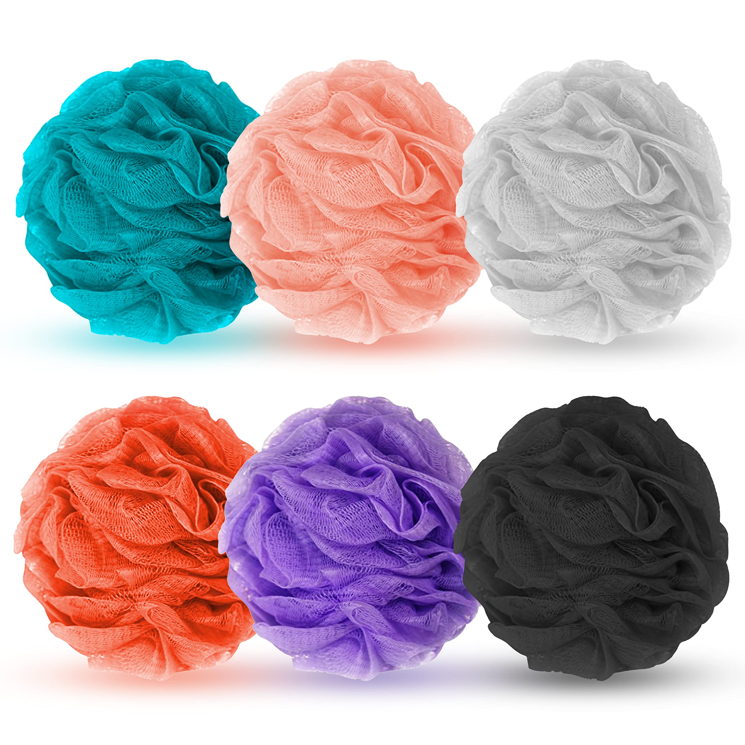 Moii Bae Large Bath Loofah Sponge Scrubber Exfoliator for High Lather Cleansing ( Set of 6 , Multicolor )