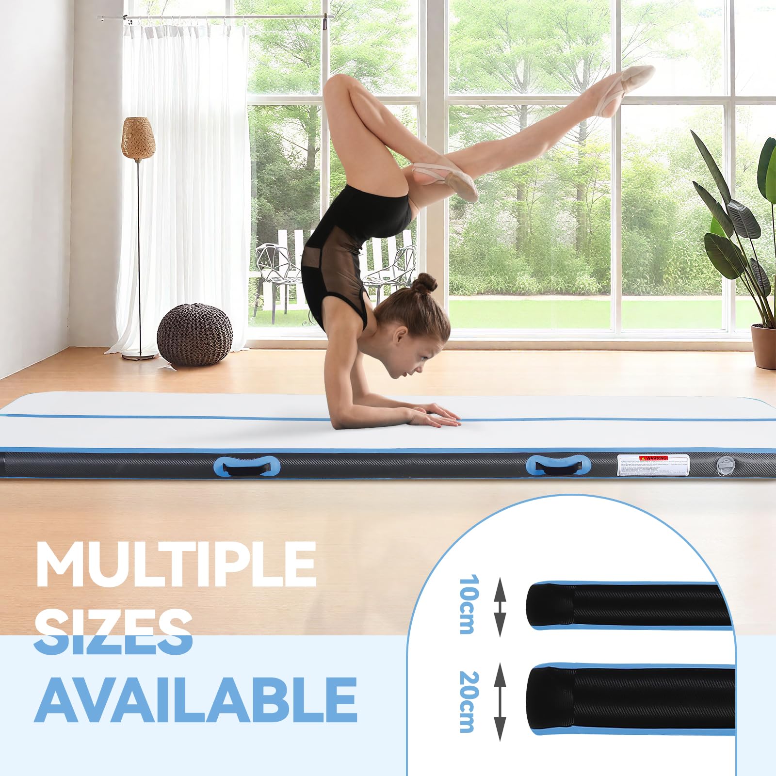 airtrack matte 10cm Spessore 3m Ginnastica Tappetino da Ginnastica Gonfiabile Artistica Materasso Yoga Taekwondo con Pompa elettrica