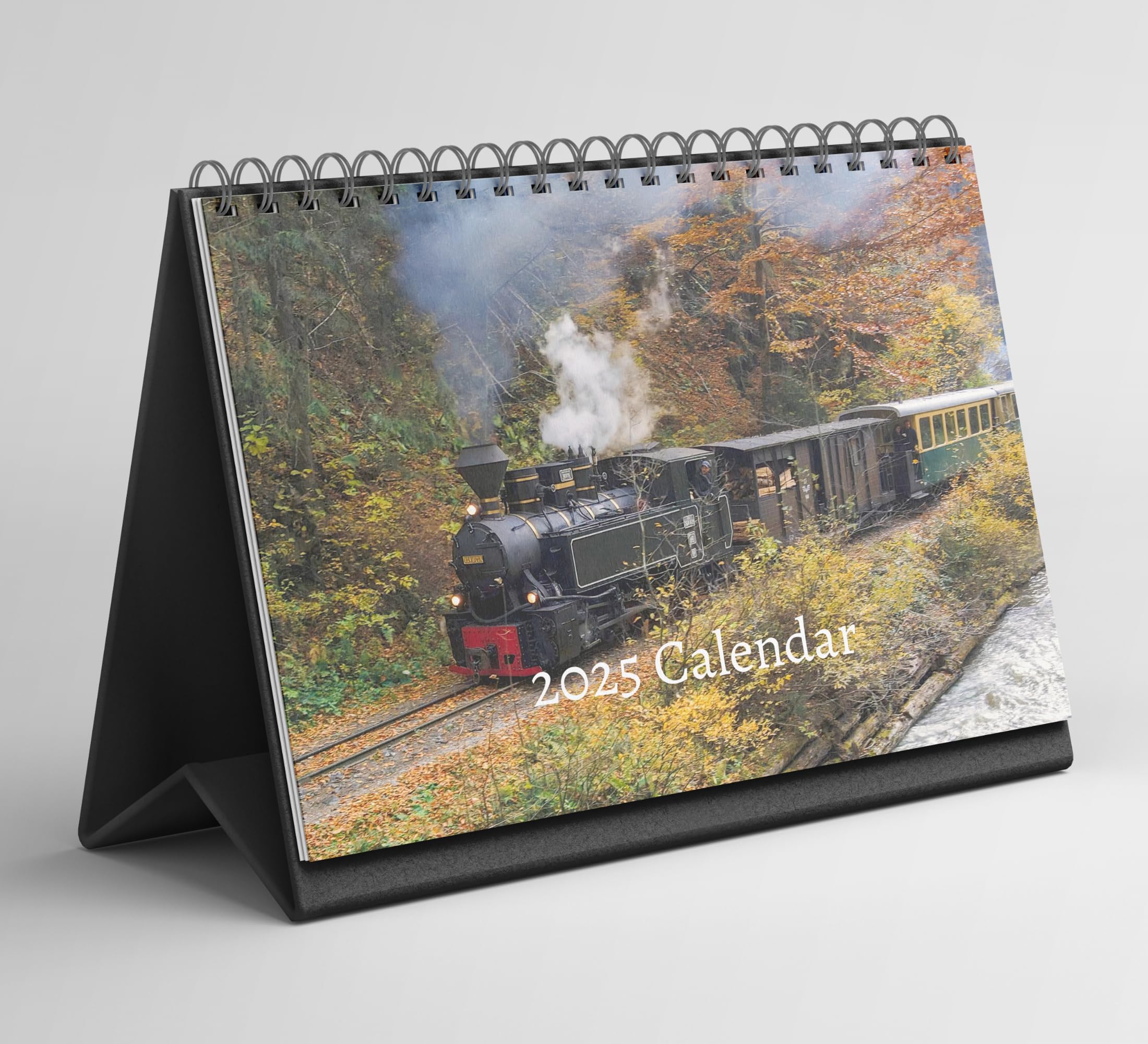 Steam Train Desk Calendar 20252026 Standing Flip Desktop Calendar