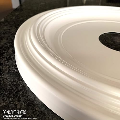 Miniatura 7 de Ekena Millwork CMP19CO Cole Medallón de techo de PVC termoformado (se adapta a toldos de hasta 5 18"), 19 "OD x 3 12" ID x 1" P