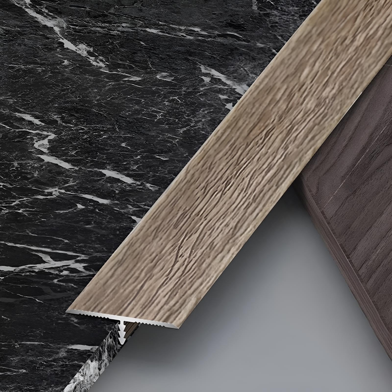 Raouoae Macabraun 3 Pieces T-Shape Transition Profile Floor Divider Strip - 90Cm Laminate Door Threshold For Smooth Seamless Floor Transitions - Compatible With All Floor Types Including Wood And Tile(