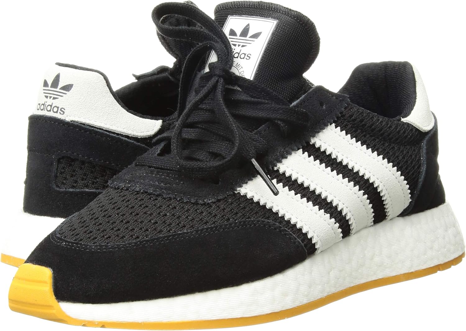 adidas Originals Men's I-5923 Shoe, Black/Crystal White/Yellow, 7.5 M US