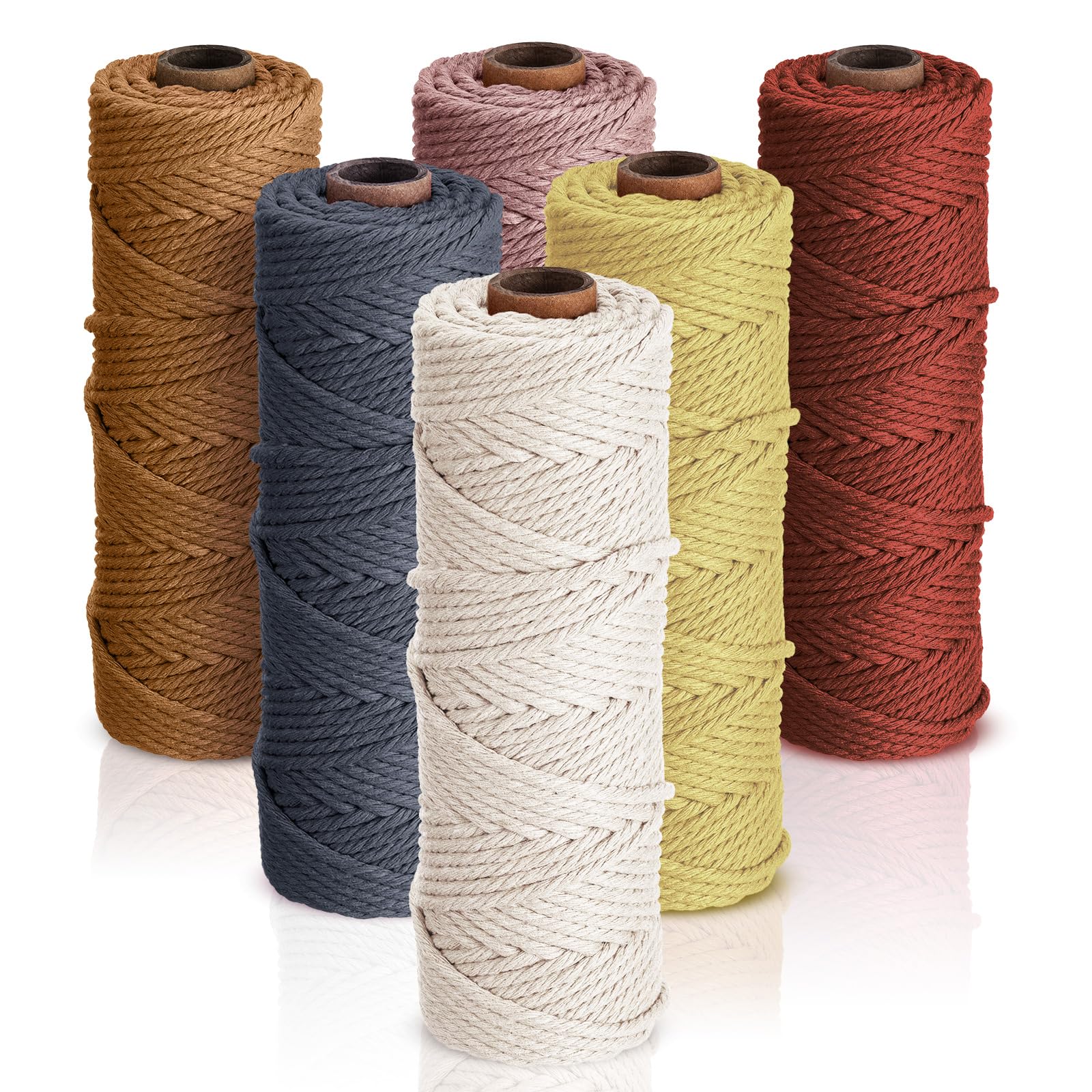 Bobine De Corde En Coton Pour Macramé 4 Mm - Creative Cotton Cord Moutarde X 25m