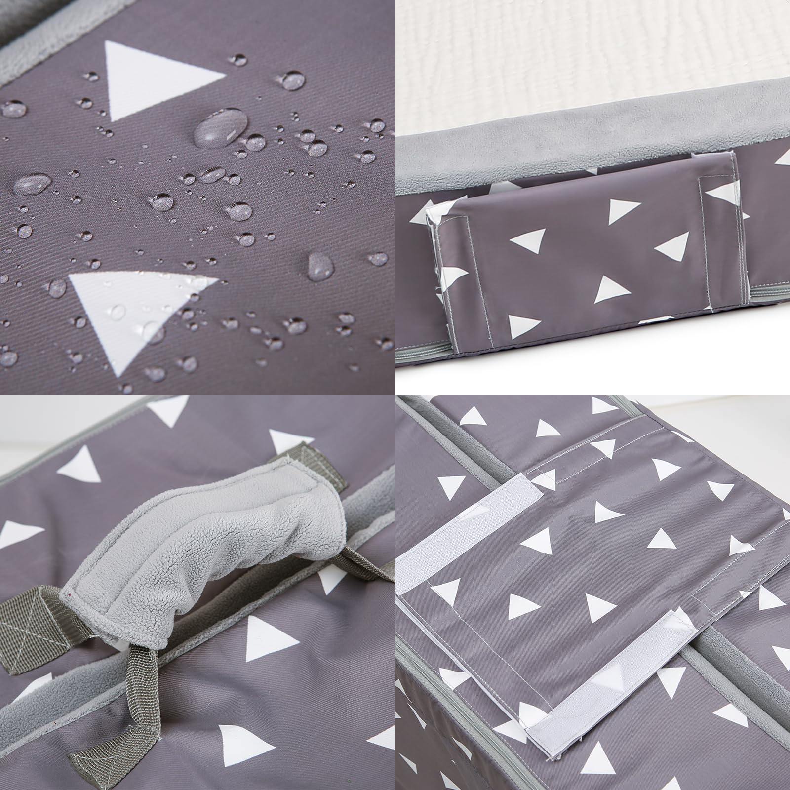 Lit de voyage pour nourrisson et tout-petit gris triangle