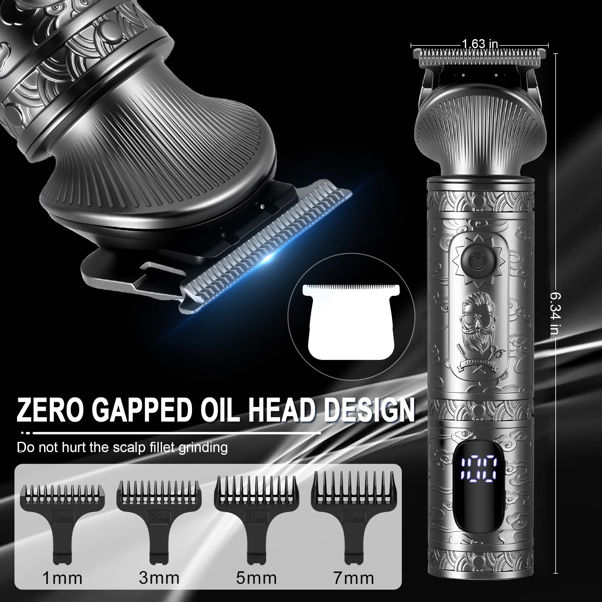 Surker Beard Trimmer for Men 7 in 1 Professional Grooming Kit ,T-Blade Trimmer, Electric Shaver, Nose & Body Trimmer - Image 4