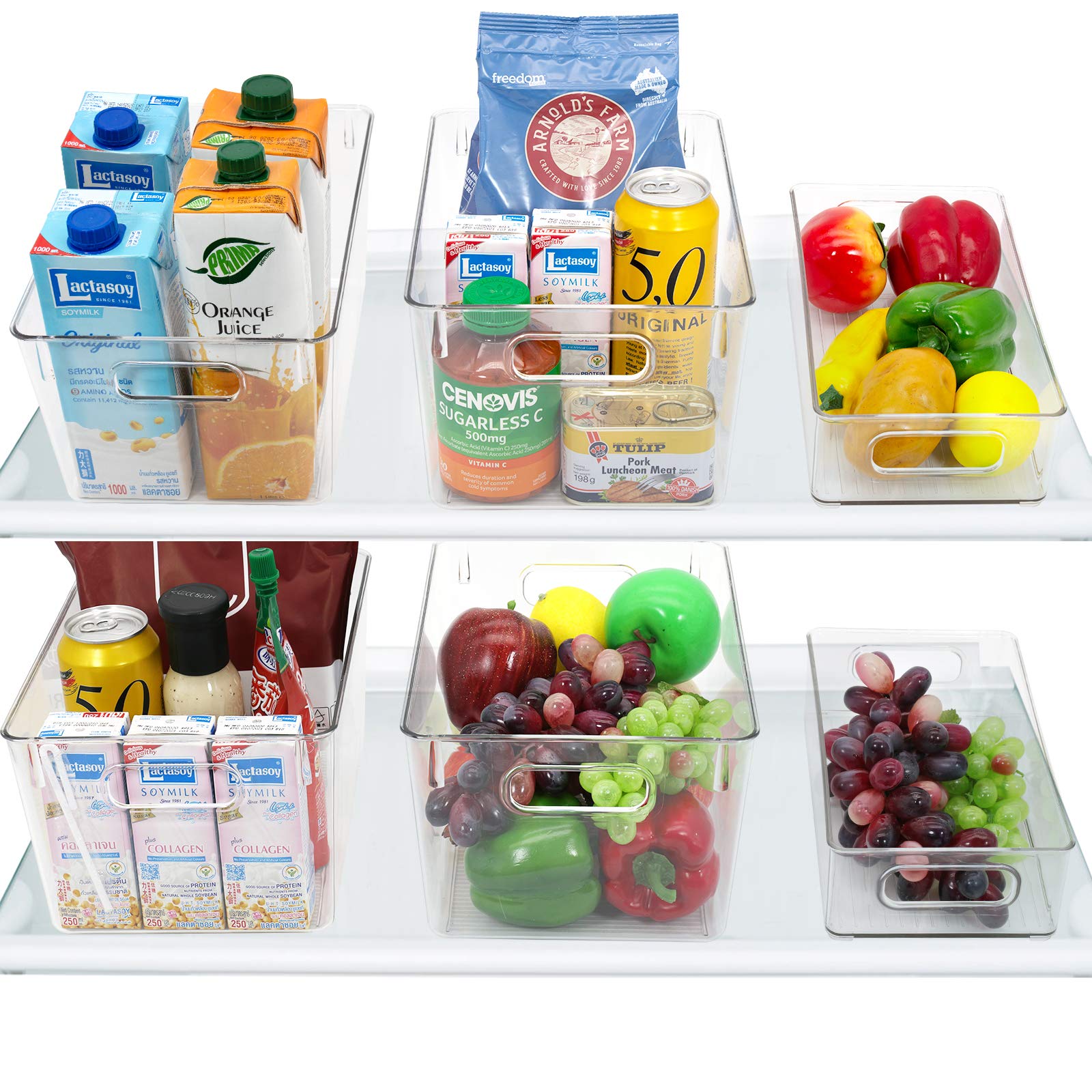 Buy RMAI Fridge Organizer, 6 Pack Refrigerator Bins Kitchen Can Storage