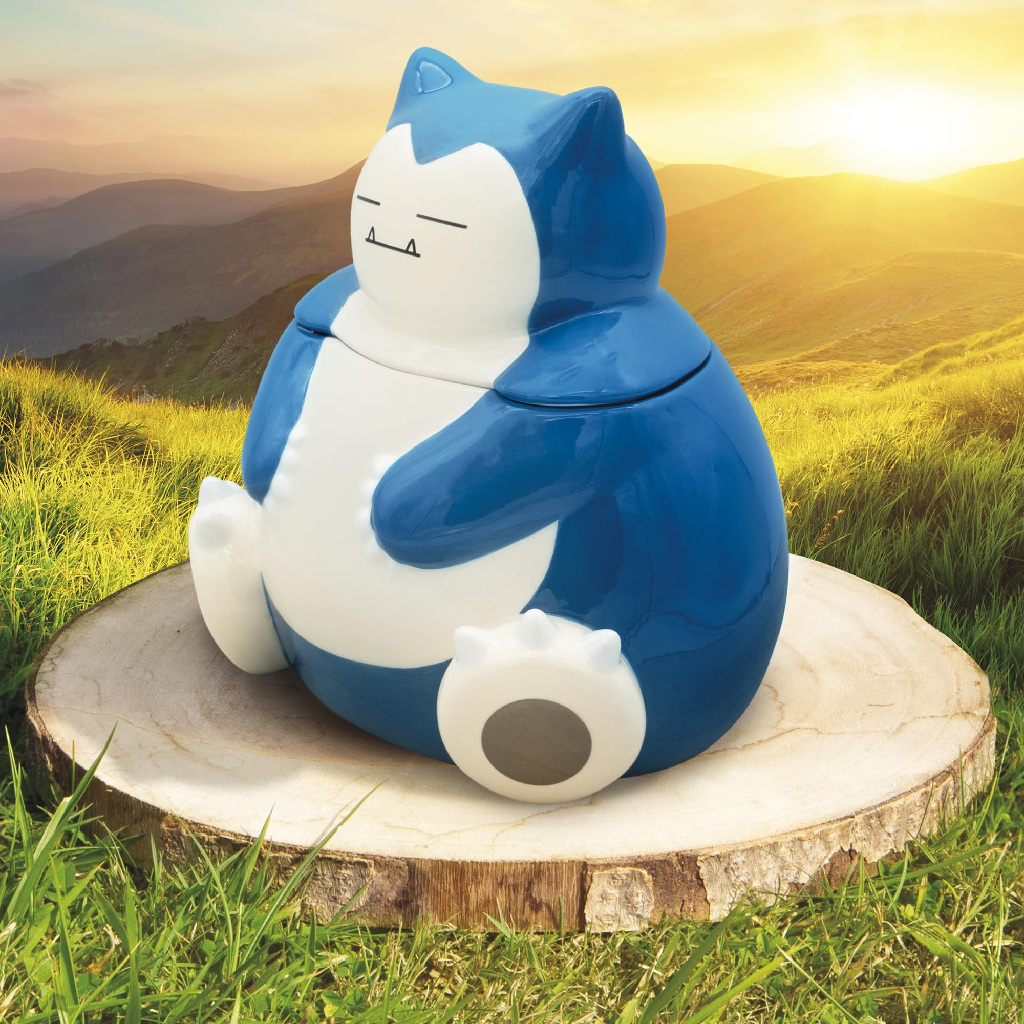 ABYSTYLE Pokémon Snorlax - Barattolo per biscotti in ceramica, 18 x 13,5 x 15,5 cm, decorazione per la cucina, contenitore ermetico per alimenti