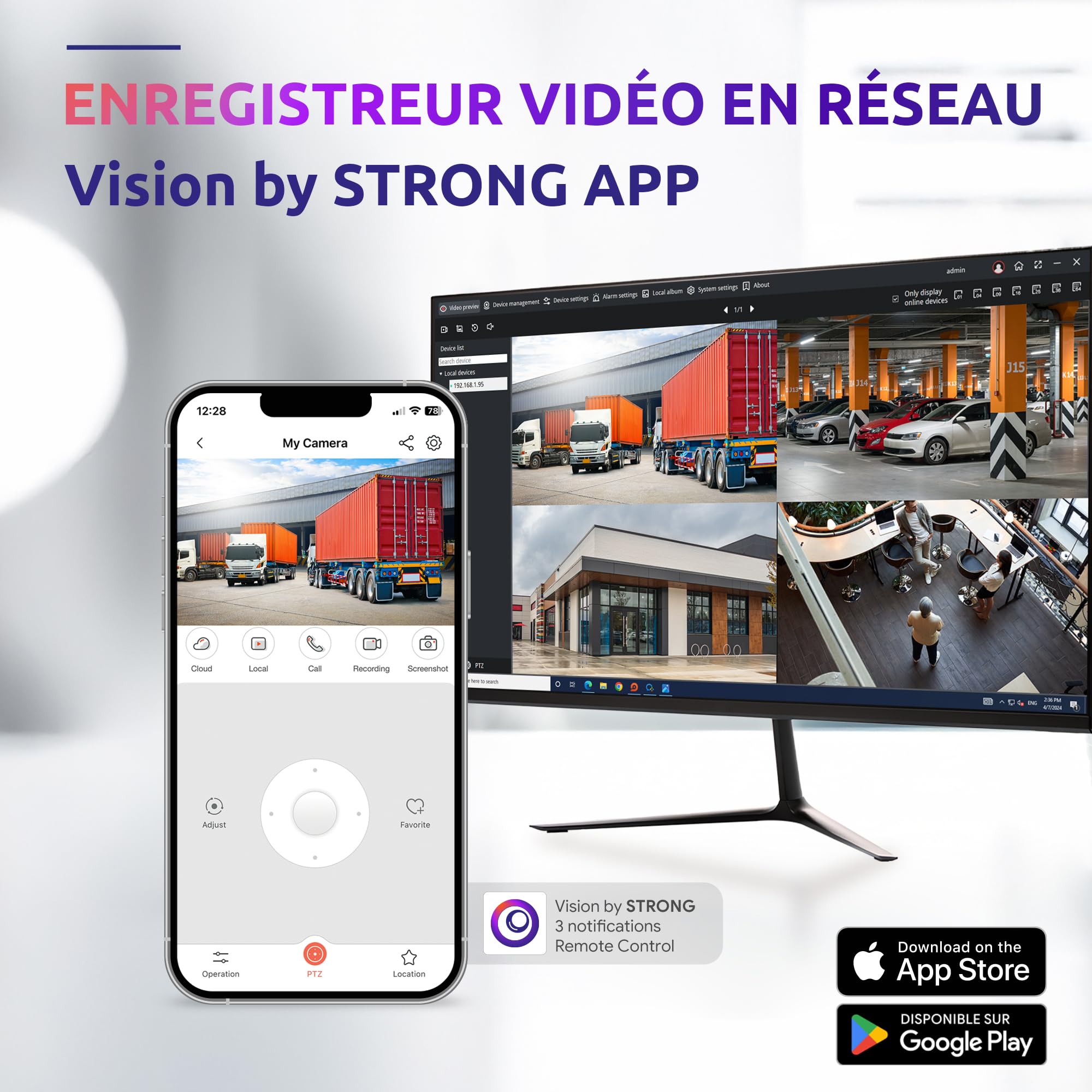 STRONG - ENREGISTREUR VIDÉO en RÉSEAU 12 CANAUX, NVR1120-8P, 8 TB, POE, 8MP, HDMI 4K, Digital Video Recorder