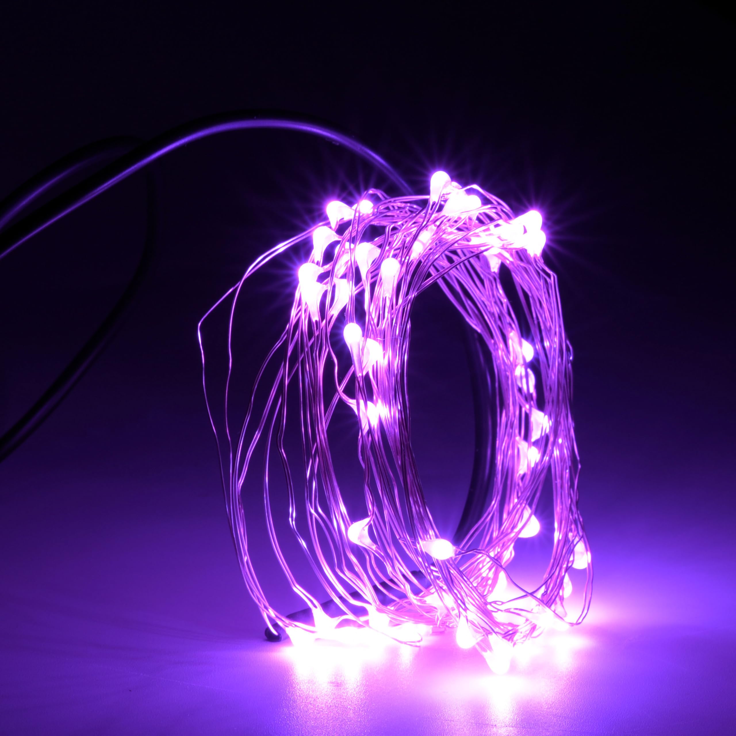 Karlling USB String Lights, 50 LED 5M Romantic USB Powered Fairy Lights for Valentine's Day, Bedroom, Wedding, Party (2 Pcs, Pink)