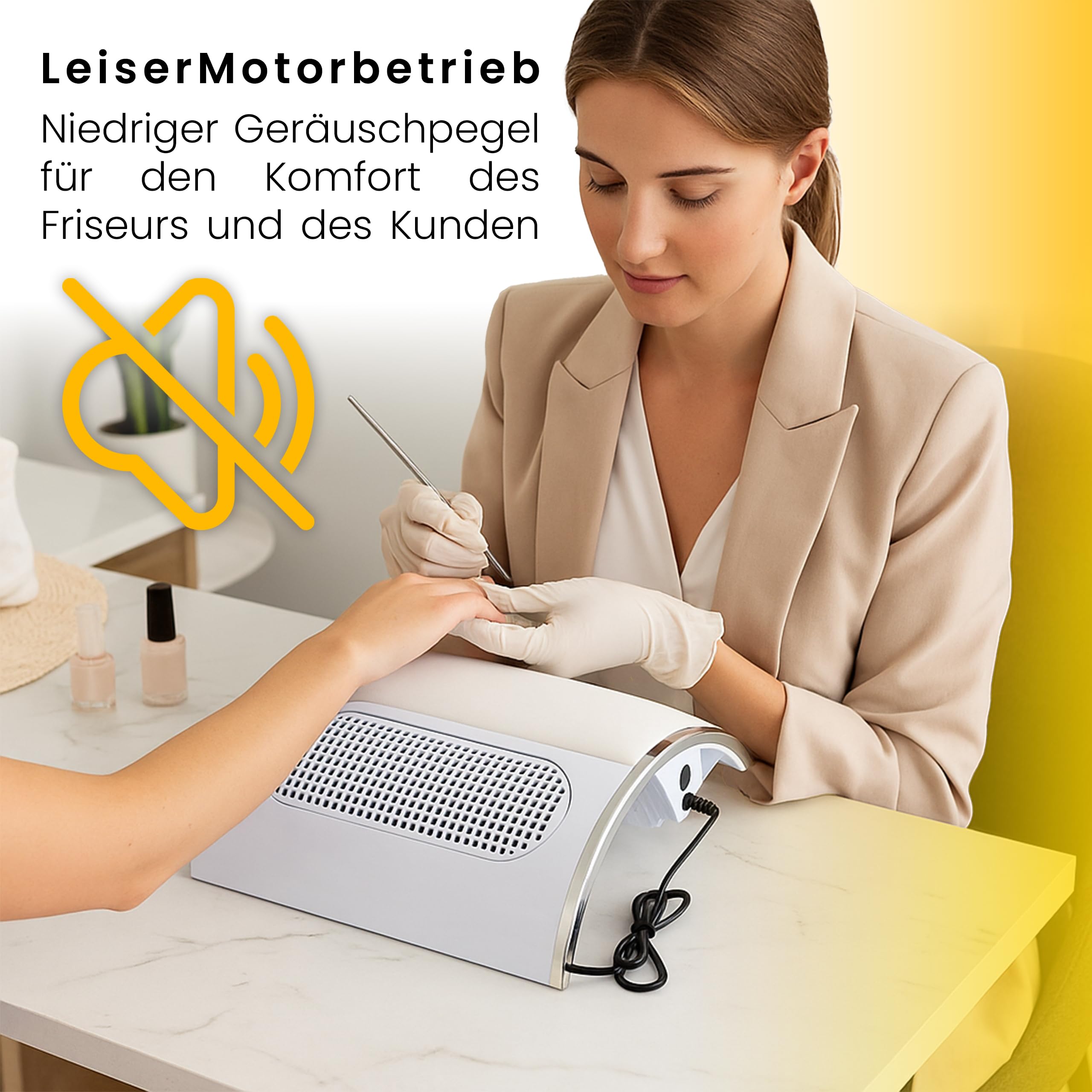Retoo Aspirateur à Ongles 60W Professionnel – Collecteur de Poussière avec 3 Ventilateurs Silencieux, Filtre Réutilisable, Design Ergonomique pour Manucure et Pédicure, Blanc