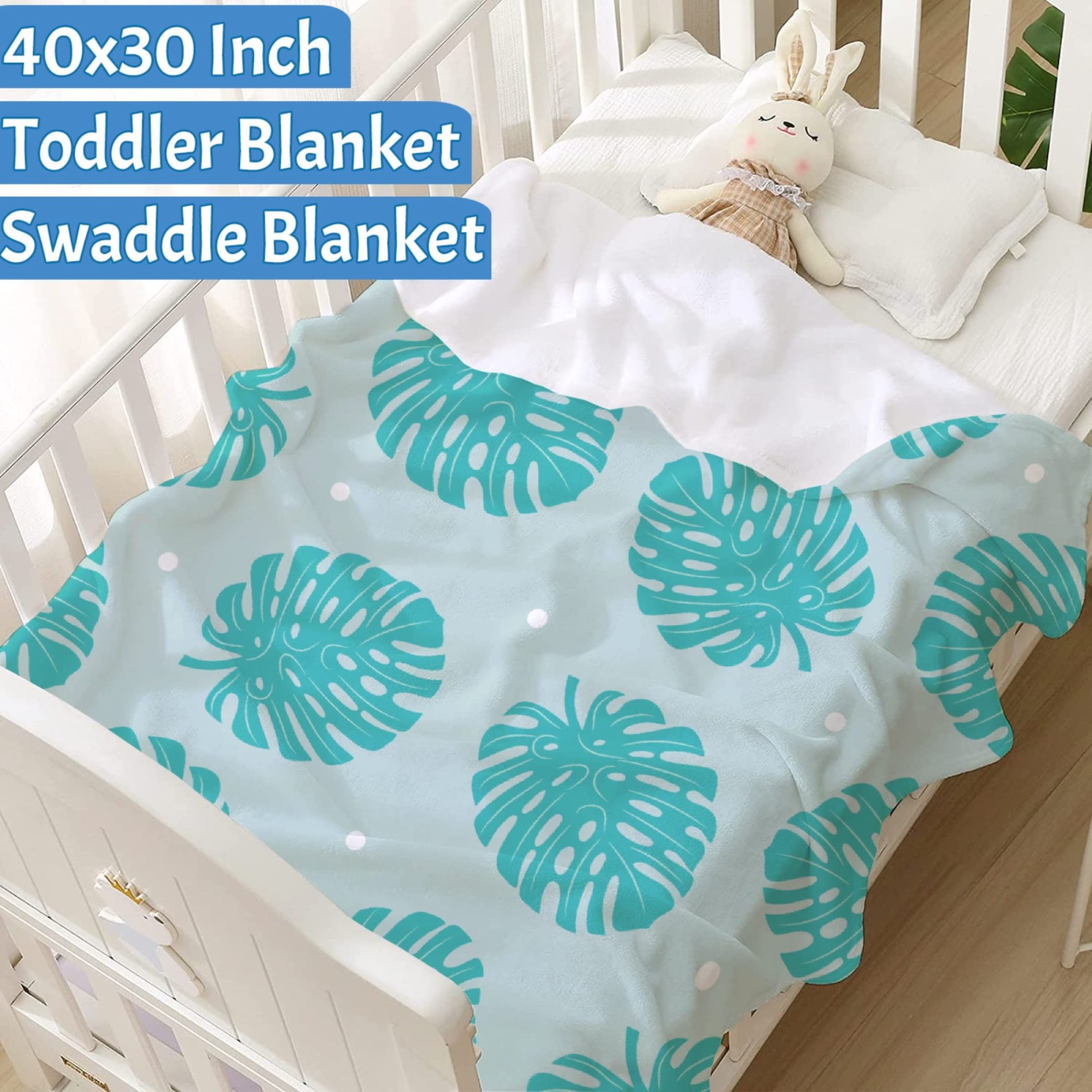 Ottoy Monstera Palm Leaves Super Soft Micro Fleece Blankets Quilt Plush Lightweight Dual-Sided Decorative Couch, Sofa, Travel, Lap, Bed Throw Blanket,60