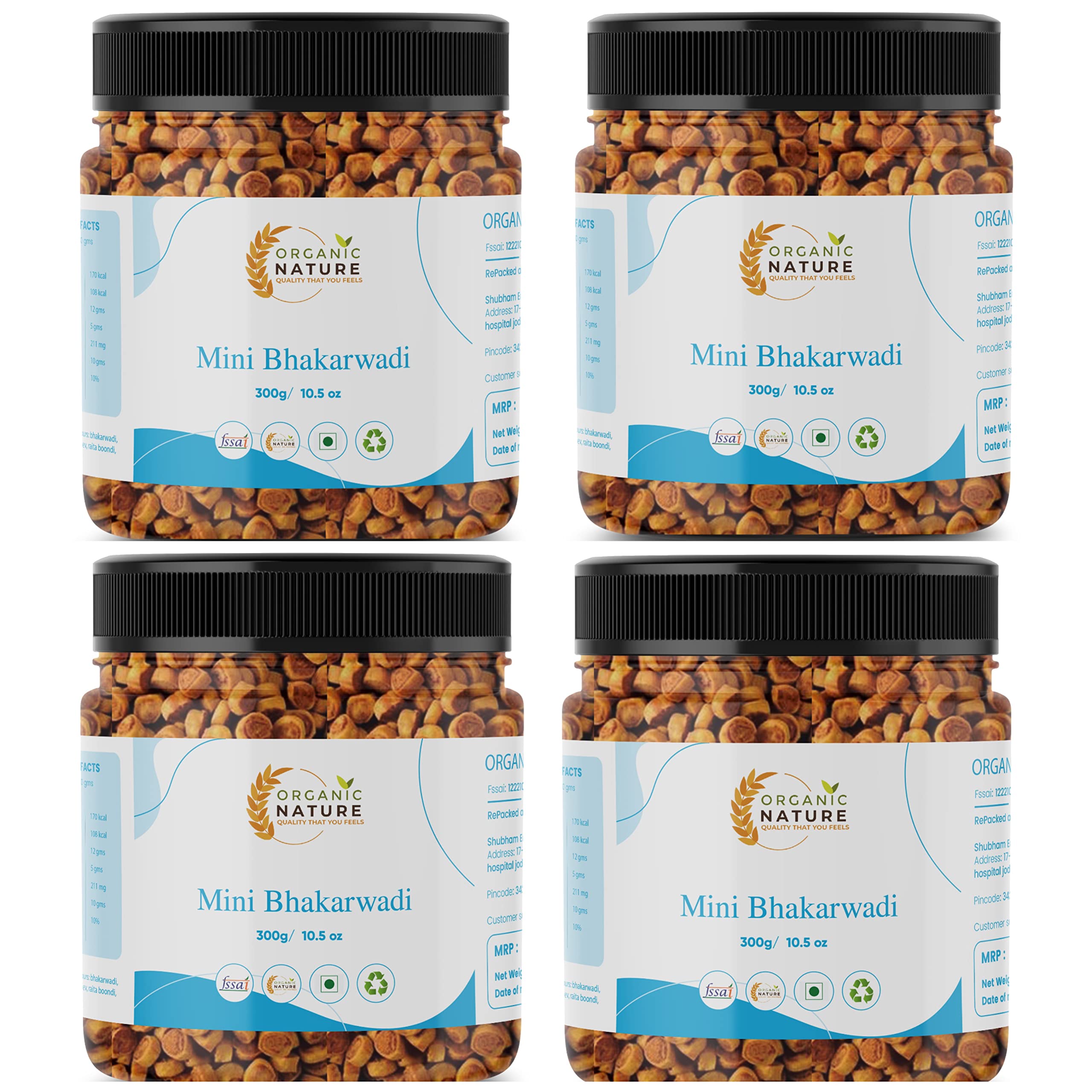 ORGANIC NATURE Special Mini Bhakarwadi Snacks (Crunchy, Light and Flavourful) Pack of 4 of 250 Grams Total 1 Kg Indian Namkeen Traditional Style Bhakarwadi Gujrati Mini Bhakarwadi (B0BPQRKZDB) Amazon Price History, Amazon Price Tracker