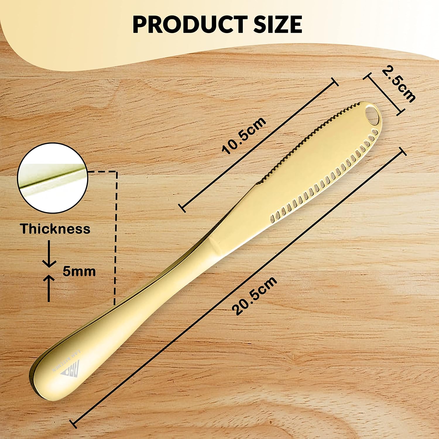 LAH KITCHEN BUTTER SPREADER KNIFE STAINLESS STEEL | 3 in 1 Multifunction Butter Knife Curler Grater | Extra Wide Professional Butter Knife (Pack of Two) : Home & Kitchen