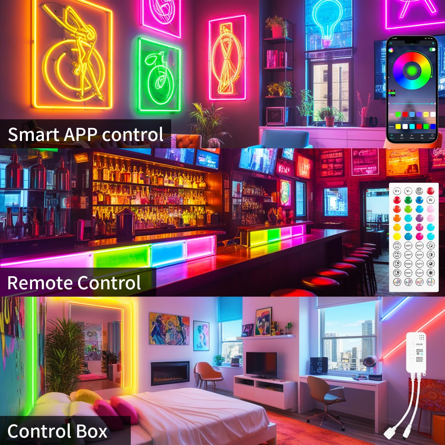 iNextStation RGB Tira LED Neon 15m, 24V Luces LED Flexible | con APP y mando a distancia, cambio de color, sincronización de música para juegos, festa e decorazioni per interni esterni